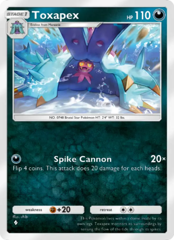 Toxapex Rare rarity Celestial Guardians Pokémon card price