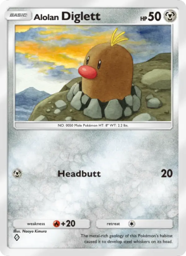 Alolan Diglett Rare rarity Celestial Guardians Pokémon card price