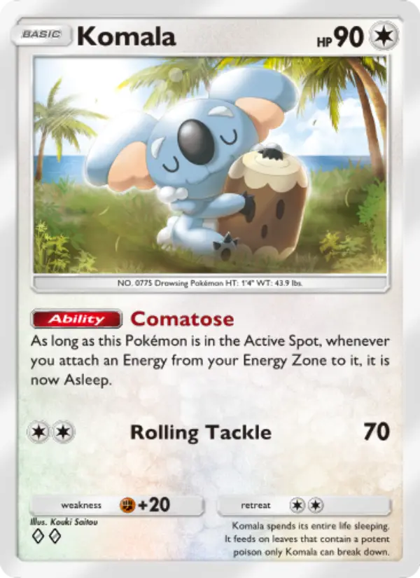 Komala Rare rarity Celestial Guardians Pokémon card price