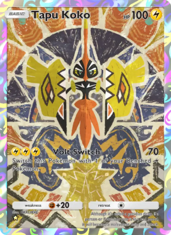 Tapu Koko Secret Rare rarity Celestial Guardians Pokémon card price