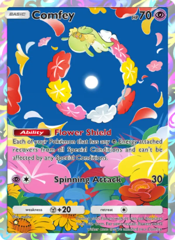 Comfey Secret Rare rarity Celestial Guardians Pokémon card price