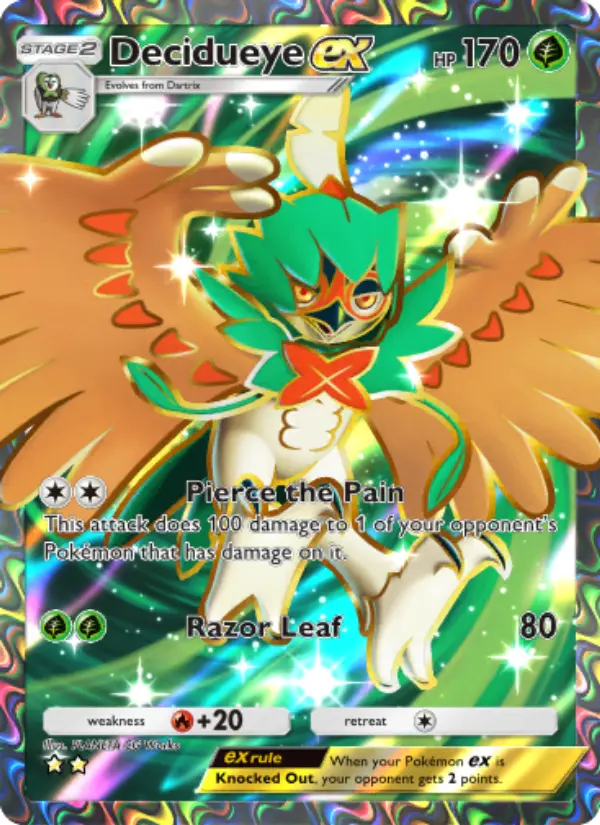 Decidueye ex Secret Rare rarity Celestial Guardians Pokémon card price