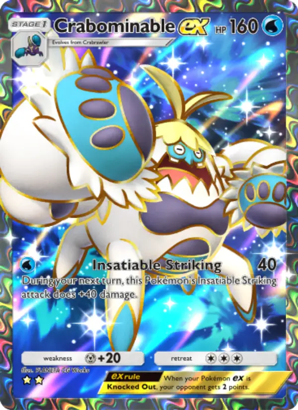 Crabominable ex Secret Rare rarity Celestial Guardians Pokémon card price