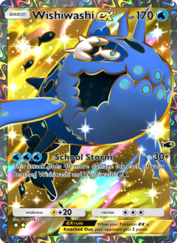 Wishiwashi ex Secret Rare rarity Celestial Guardians Pokémon card price