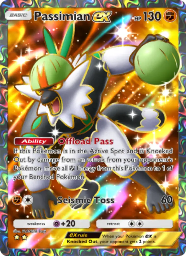 Passimian ex Secret Rare rarity Celestial Guardians Pokémon card price