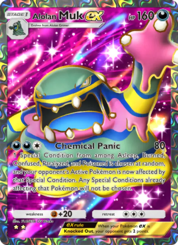 Alolan Muk ex Secret Rare rarity Celestial Guardians Pokémon card price