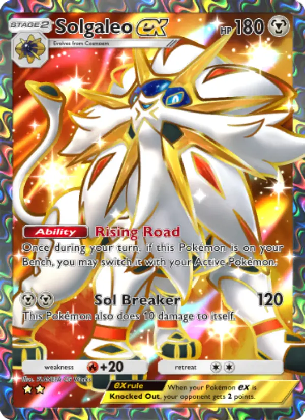 Solgaleo ex Secret Rare rarity Celestial Guardians Pokémon card price