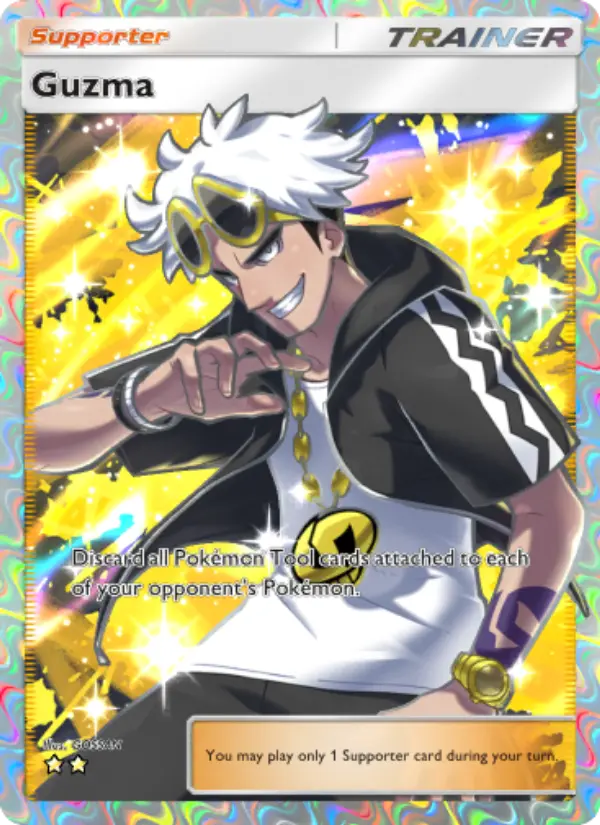 Guzma Secret Rare rarity Celestial Guardians Pokémon card price