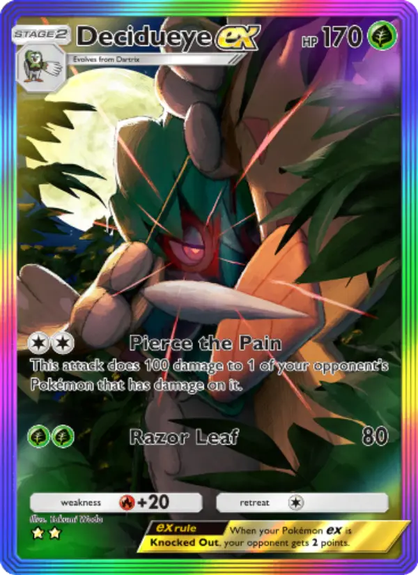 Decidueye ex Secret Rare rarity Celestial Guardians Pokémon card price