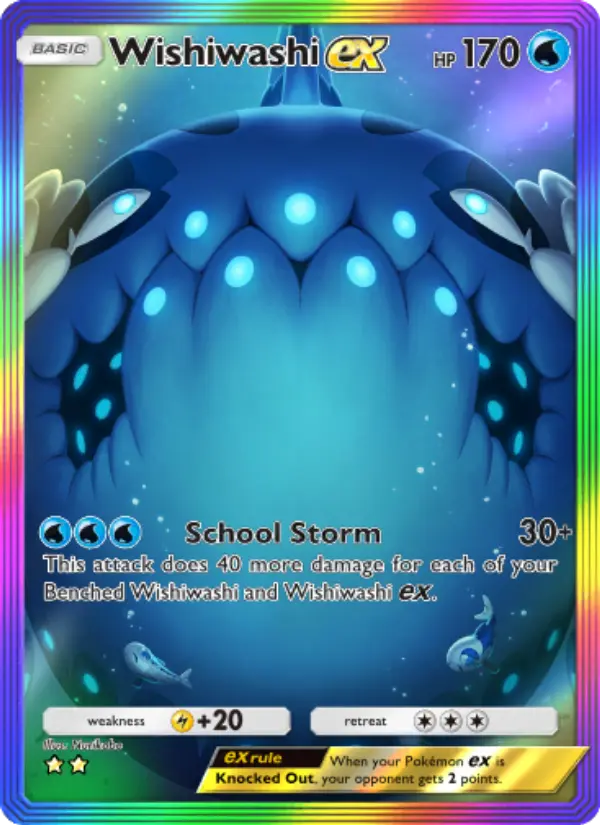 Wishiwashi ex Secret Rare rarity Celestial Guardians Pokémon card price