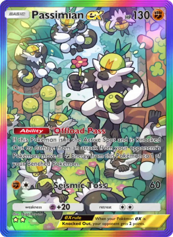 Passimian ex Secret Rare rarity Celestial Guardians Pokémon card price
