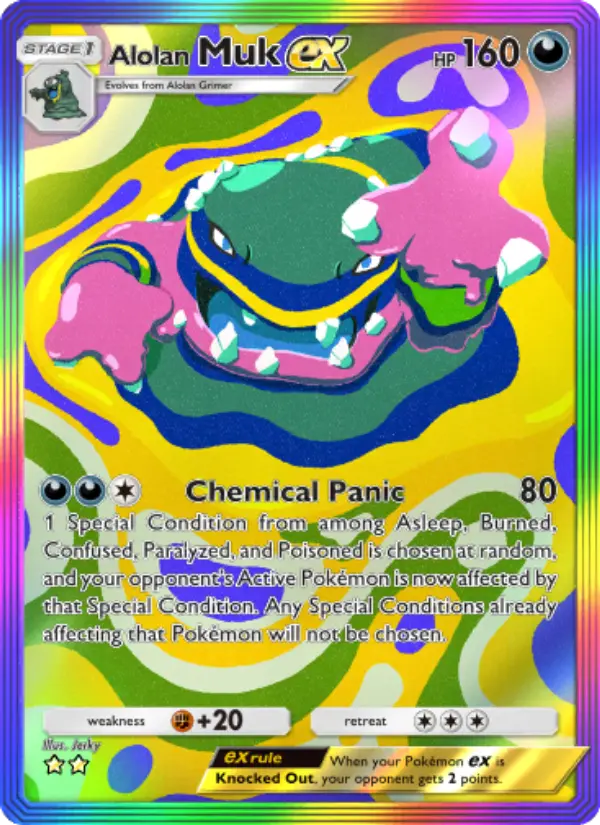 Alolan Muk ex Secret Rare rarity Celestial Guardians Pokémon card price