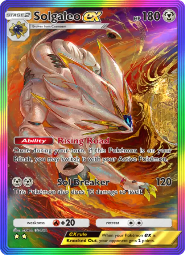 Solgaleo ex Secret Rare rarity Celestial Guardians Pokémon card price