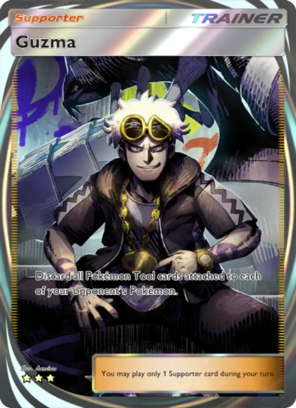Guzma Secret Rare rarity Celestial Guardians Pokémon card price