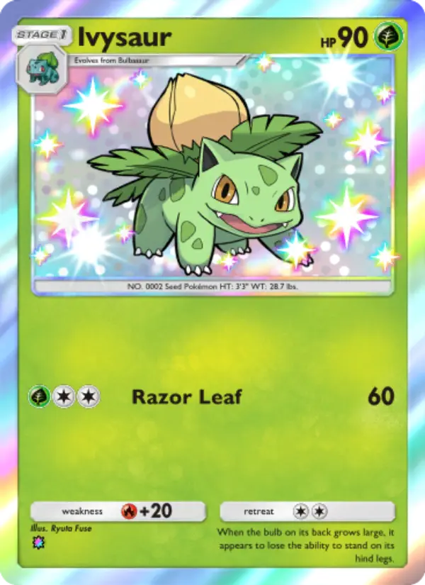 Ivysaur Secret Rare rarity Celestial Guardians Pokémon card price