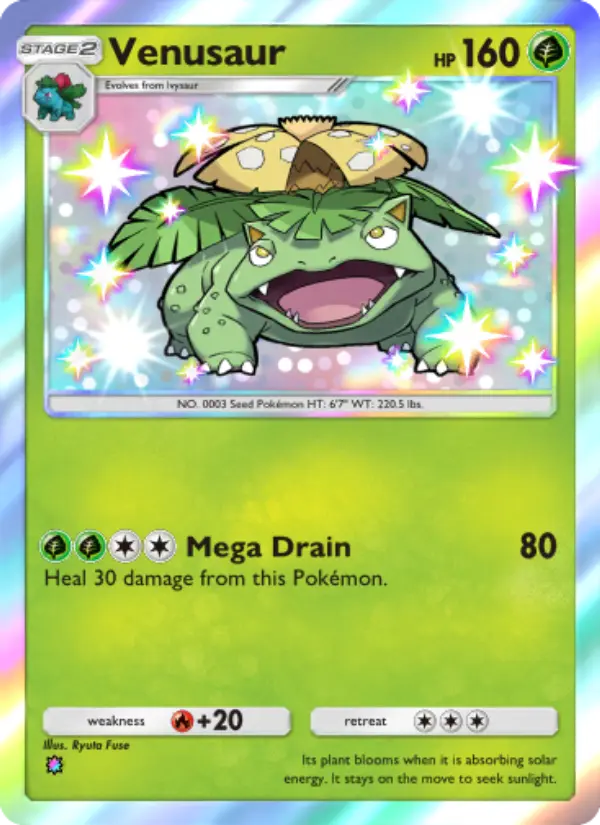 Venusaur Secret Rare rarity Celestial Guardians Pokémon card price