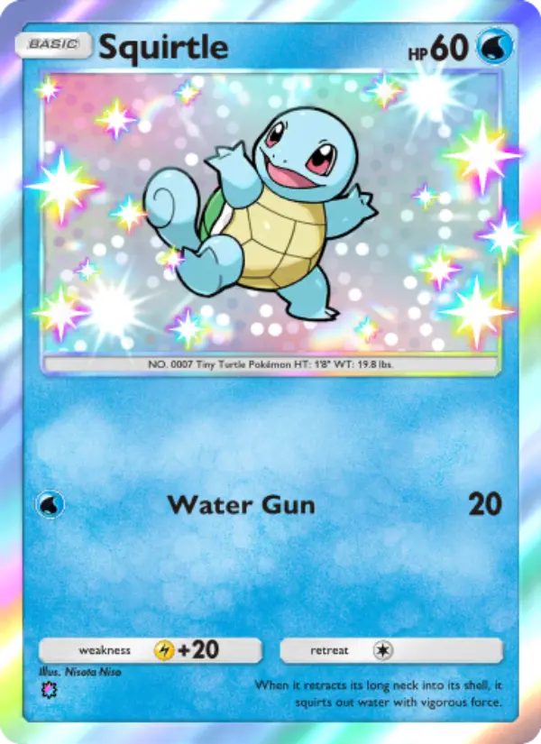 Squirtle Secret Rare rarity Celestial Guardians Pokémon card price