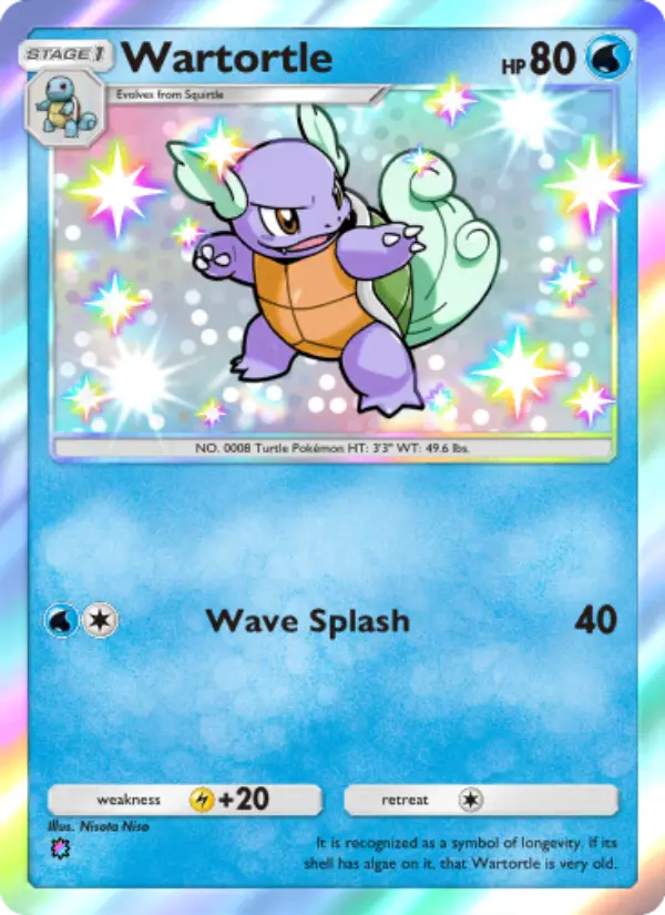 Wartortle Secret Rare rarity Celestial Guardians Pokémon card price