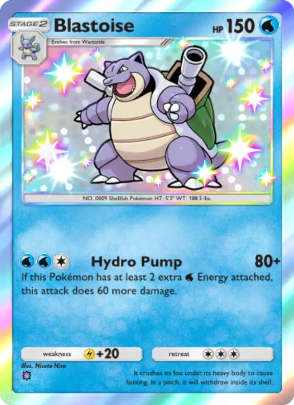 Blastoise Secret Rare rarity Celestial Guardians Pokémon card price