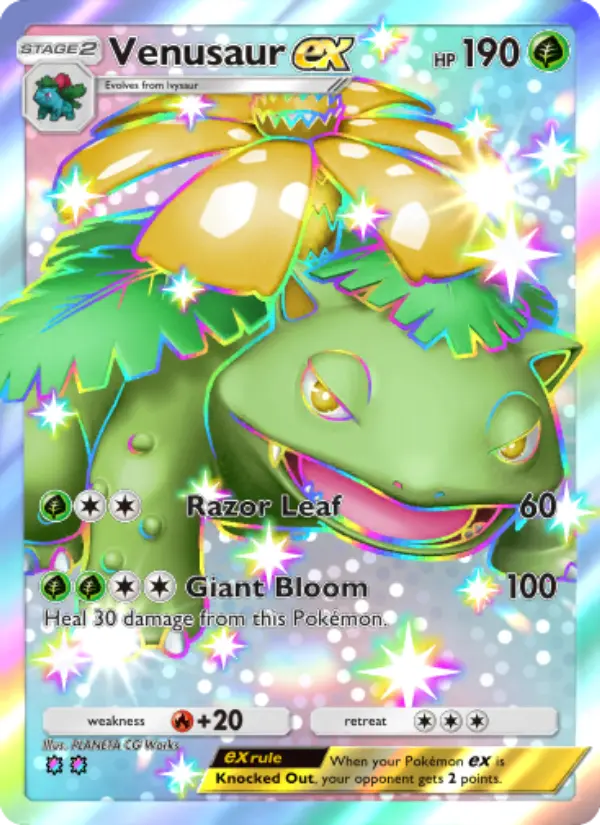 Venusaur ex Secret Rare rarity Celestial Guardians Pokémon card price