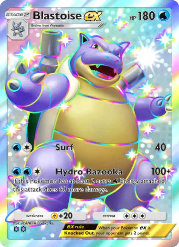 Blastoise ex Secret Rare rarity Celestial Guardians Pokémon card price