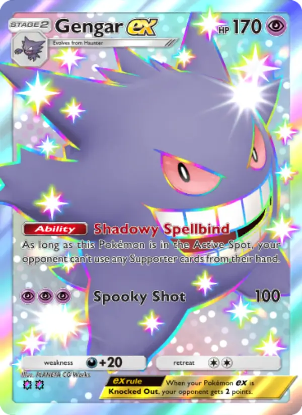 Gengar ex Secret Rare rarity Celestial Guardians Pokémon card price