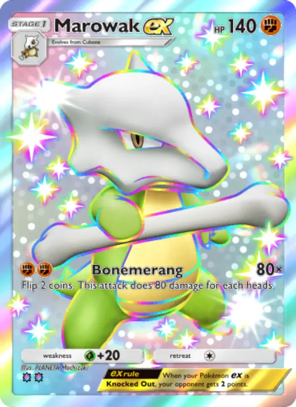Marowak ex Secret Rare rarity Celestial Guardians Pokémon card price