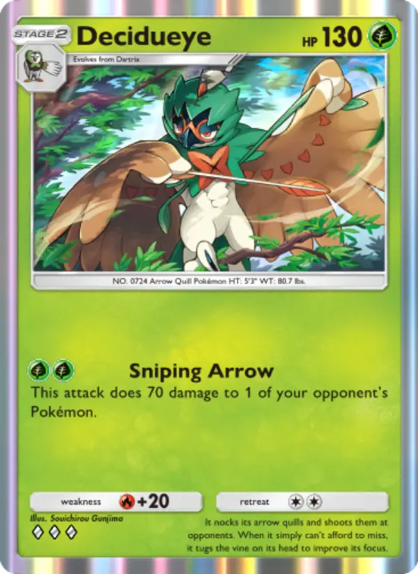 Decidueye Rare rarity Extradimensional Crisis Pokémon card price