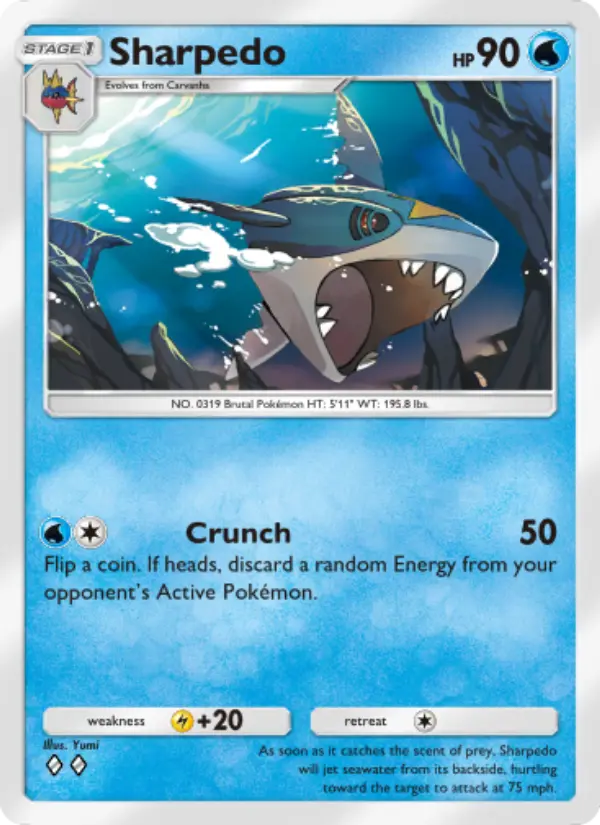 Sharpedo Rare rarity Extradimensional Crisis Pokémon card price