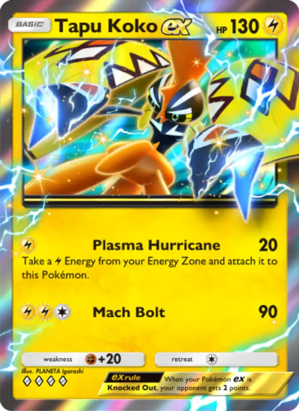 Tapu Koko ex Rare rarity Extradimensional Crisis Pokémon card price