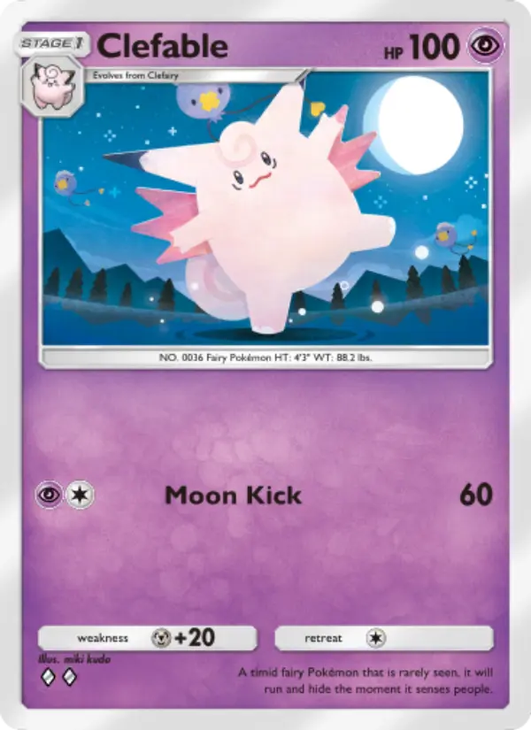 Clefable Rare rarity Extradimensional Crisis Pokémon card price