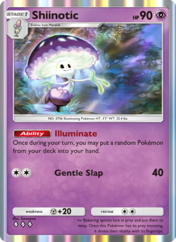 Shiinotic Rare rarity Extradimensional Crisis Pokémon card price