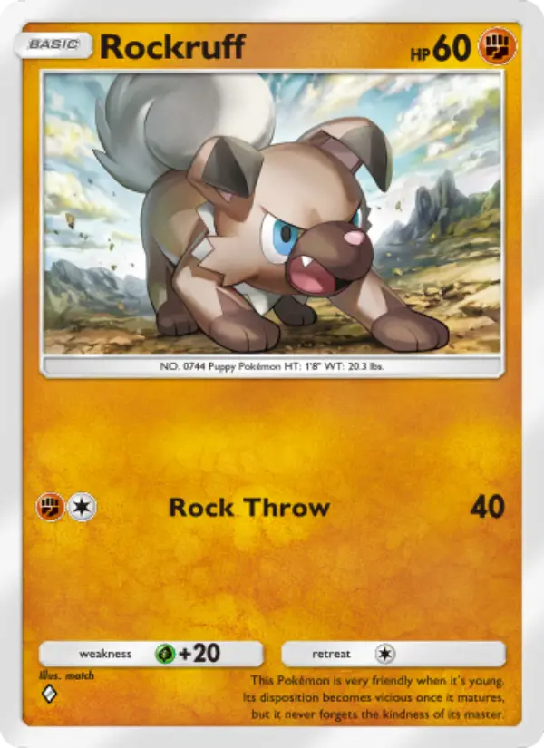 Rockruff Rare rarity Extradimensional Crisis Pokémon card price