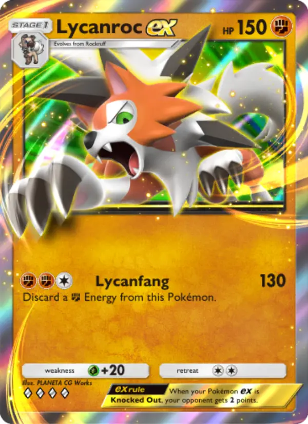 Lycanroc ex Rare rarity Extradimensional Crisis Pokémon card price