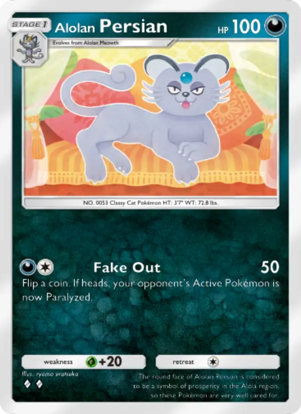 Alolan Persian Rare rarity Extradimensional Crisis Pokémon card price