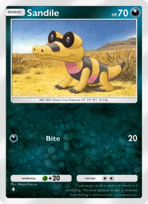 Sandile Rare rarity Extradimensional Crisis Pokémon card price