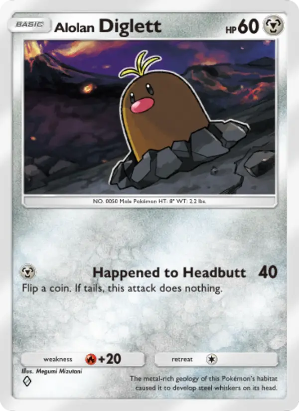 Alolan Diglett Rare rarity Extradimensional Crisis Pokémon card price