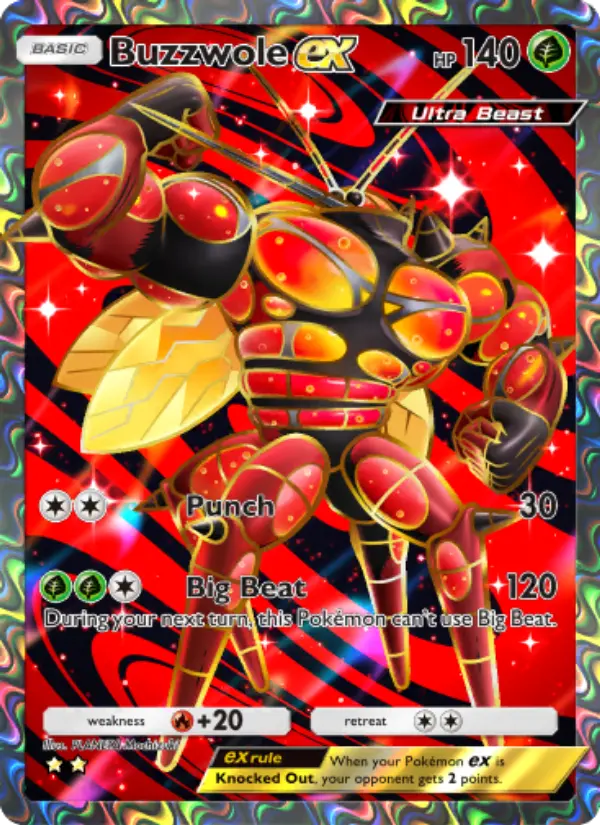 Buzzwole ex Secret Rare rarity Extradimensional Crisis Pokémon card price