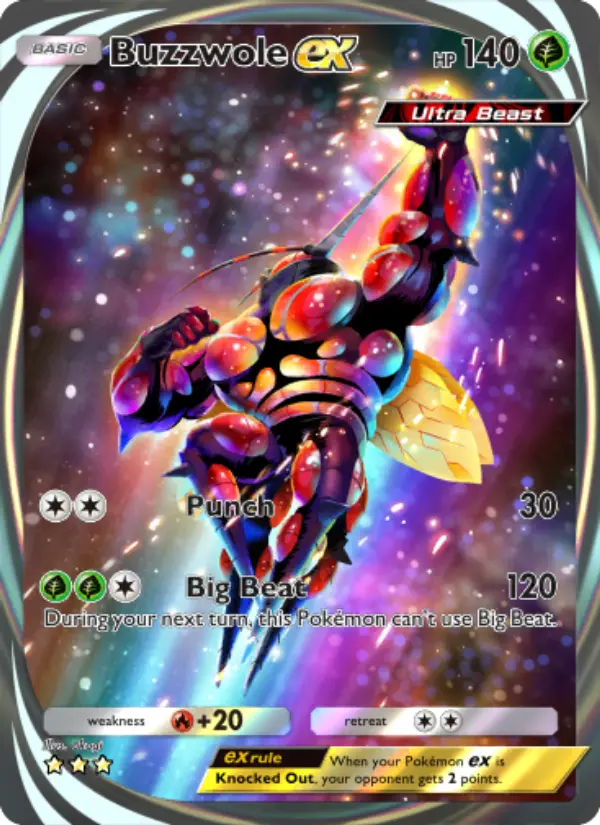Buzzwole ex Secret Rare rarity Extradimensional Crisis Pokémon card price