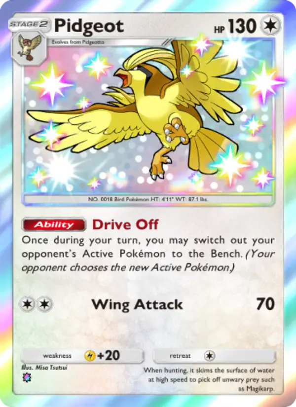 Pidgeot Secret Rare rarity Extradimensional Crisis Pokémon card price