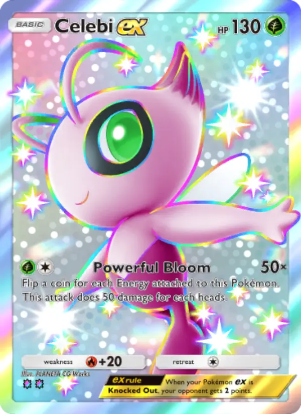 Celebi ex Secret Rare rarity Extradimensional Crisis Pokémon card price