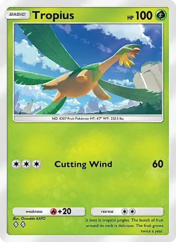 Tropius Rare rarity Eevee Grove Pokémon card price