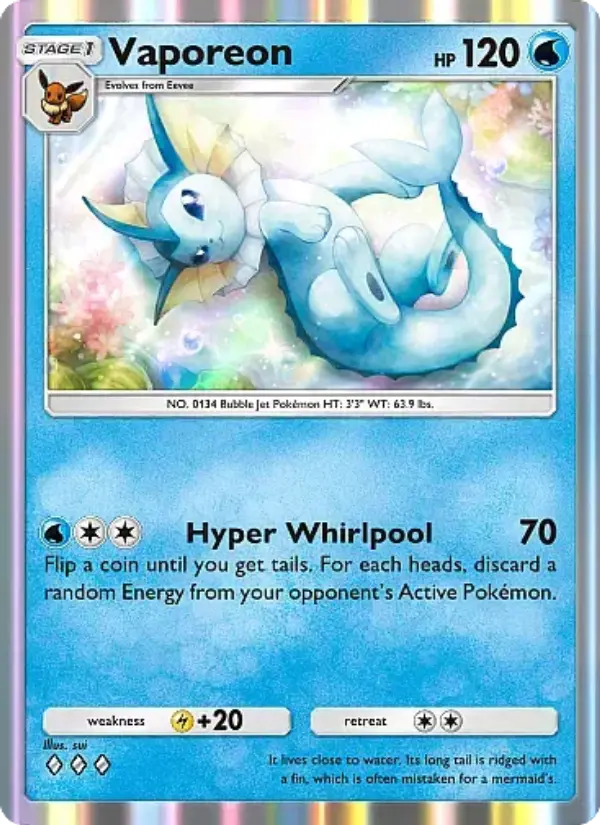 Vaporeon Rare rarity Eevee Grove Pokémon card price