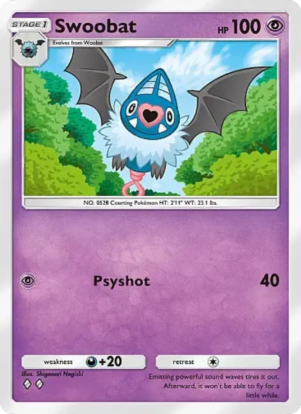 Swoobat Rare rarity Eevee Grove Pokémon card price