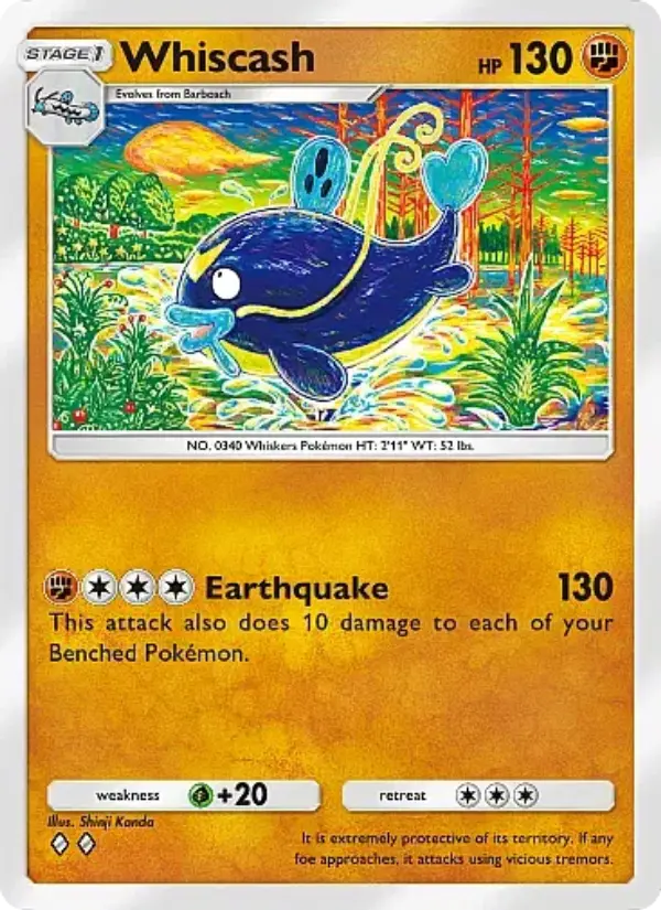 Whiscash Rare rarity Eevee Grove Pokémon card price
