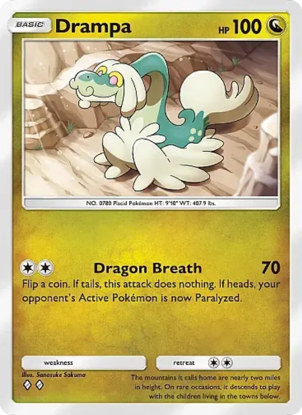 Drampa Rare rarity Eevee Grove Pokémon card price