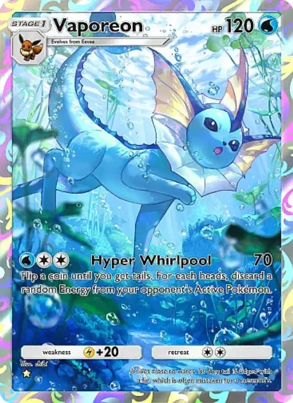 Vaporeon Secret Rare rarity Eevee Grove Pokémon card price
