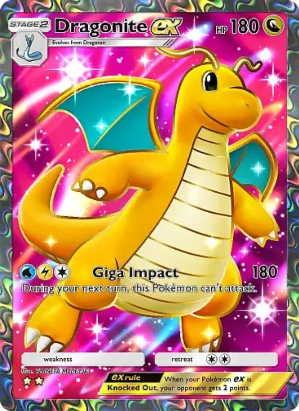 Dragonite ex Secret Rare rarity Eevee Grove Pokémon card price
