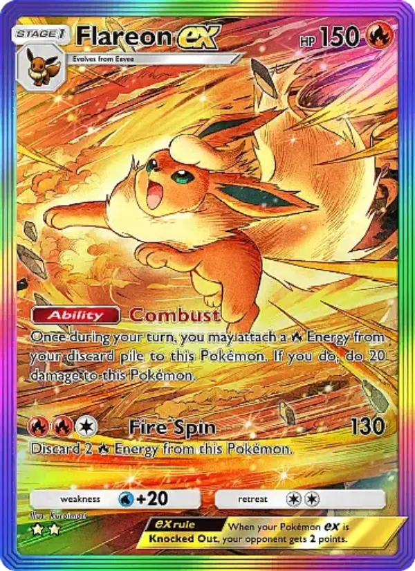 Flareon ex Secret Rare rarity Eevee Grove Pokémon card price