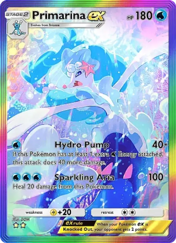 Primarina ex Secret Rare rarity Eevee Grove Pokémon card price